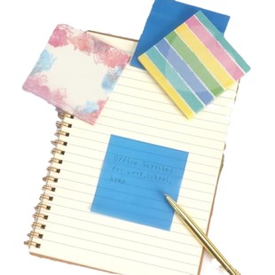 Cross-border Translucent PET Post-it Notes Colorful Gradient N-time Sticky Student Label Stickers Creative Ins Note Stickers