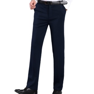 New Spring and Summer Men's Pants Formal Thick Non-ironing Business Men's Pants Loose Large Size High Waist Suit Pants Wholesale