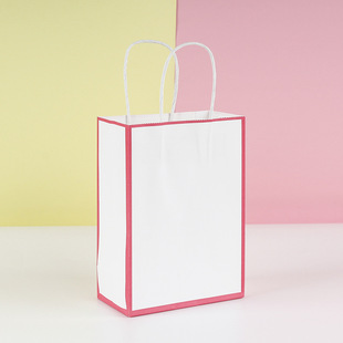 In stock Kraft paper handbag ins style packaging bag milk tea takeaway bag clothing shopping bag packaging advertising printing LOG