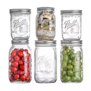 American Style Glass Mason Jar Germination Jar Glass Sealed Jar Bucket Grass Bottle Tea Jar Storage Jar Snack Jam Bottle Jar