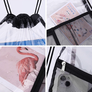 Travel Waterproof Storage Transparent Wash Bag Beamstring Beach Bag Storage Sports Dirty Clothes Finishing Backpack