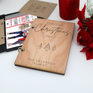 Cross-border New Wooden Photo Album Christmas Card Clip Wooden Card Album Photo Storage Book