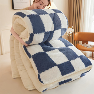 New Arctic fleece double-sided winter quilt warm padded core student dormitory quilt lamb fleece bedding quilt wholesale