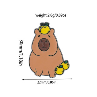 Cartoon Online Red Kapibala Capybara Brooch Fun Cute Animal Metal Badge Clothing Hat Pin Accessories