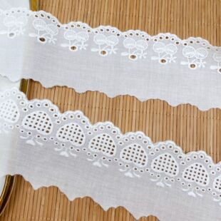 Lace lace accessories children's clothing accessories computer embroidery love strawberry embroidery water soluble cotton bar code lace