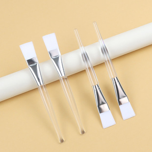 Source factory solid transparent rod mask brush nylon soft hair flat head brush DIY mask beauty tools wholesale