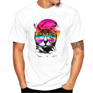 Cross-border AliExpress European and American Flag Class 3D Short-sleeved T-shirt Men's Round Neck Short-sleeved Large Size Trendy