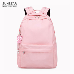 New Middle School Student Schoolbag Women's Korean-style Campus Solid Color Backpack Fashionable High-capacity Backpack for Junior High School Students Women