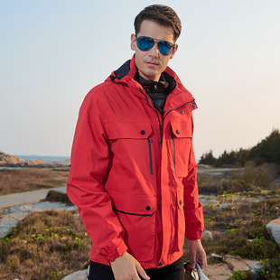 Autumn and winter outdoor sports hooded gray duck down warm coat windproof rejection detachable three-in-one assault coat for men and women