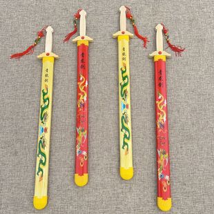Factory direct wooden dragon cartoon sword wholesale wooden sword model samurai toy knife stall scenic souvenirs