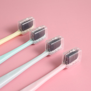 Macaron No Printing 4 Toothbrush Bamboo Charcoal Adult Soft Hair Independent Sheath Home Pack Two Yuan Store Product Manufacturers
