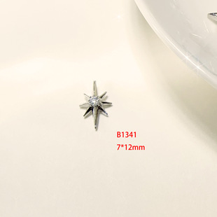 Internet Celebrity LZ Light Luxury 4 Simple Flash Color Preservation Luxury Star Cross Wear Nail Zircon Nail Jewelry