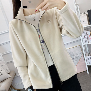 Outdoor Fleece Clothes Women's Rushing Clothes Inner Liner Medium Thick Spring Autumn and Winter Fine Fleece Warm Top New Fleece Coat
