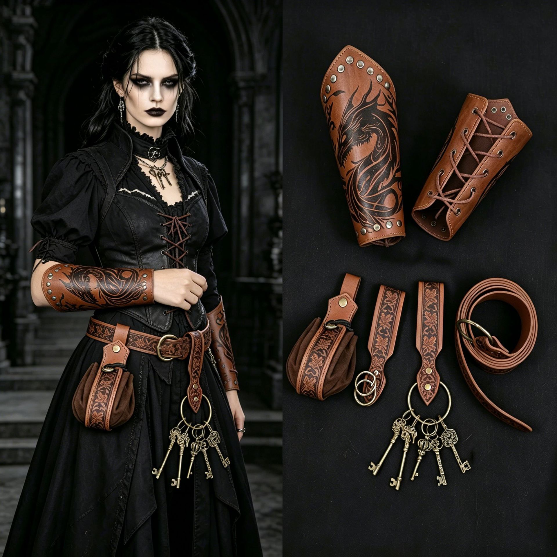 Cross-Border Amazon Temu Hot-Selling European Medieval Retro Knight Wrist Guards Cosplay Stage Costume Props