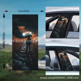 Car PVC protective film middle pillar decoration sticker A pillar animation decoration sticker car window B pillar hot pattern