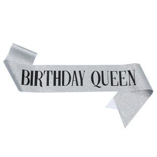 European and American fashion birthday party glitter cloth ribbon birthday queen birthday girl shoulder strap etiquette belt
