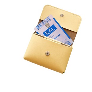 Leather candy color double-layer coin purse Korean style large capacity card holder card holder ins Square small wallet printable logo