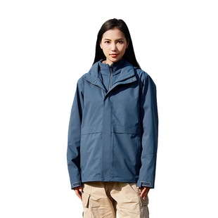 Fanzuniao hard shell jacket men's three-in-one two-piece silver fox Velvet Jacket Women's waterproof rain-proof warm jacket