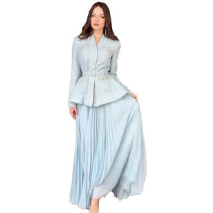 2024 autumn new European and American Amazon cross-border women's socialite xiaoxiang style top elegant overskirt suit