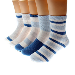 Six-finger Mouse Children's Socks Thick Cotton Socks Spring and Autumn Girls' Thin Combed Cotton Class A Sports Double Needle Striped Big Boys Socks