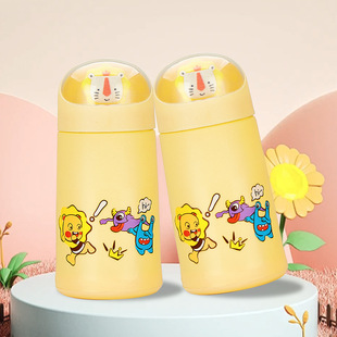 Cartoon glass cup double plastic glass cup wholesale cute fun lion accompanying cup high color value gift cup logo