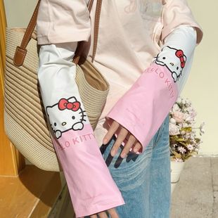 Sanrio подлинный лед Летний солнцезащитный крем женский рукав Ультрафиолетовый ледяной шелк рукав рукава тонкий для взрослых детей