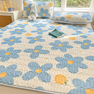 Ice Silk Latex Mat Three Four-piece Set Children's Washable Bed Hat Single Pad Air Conditioning Mat Summer Home Air Conditioning Mat