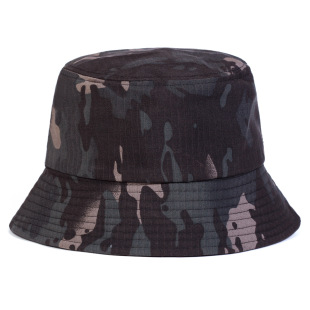 Cross-border New Tie-dye Fisherman Hat Amazon Camouflage Tactical Hat Sunshade Sunscreen Round Rib Hat Riding Outdoor Basin Hat