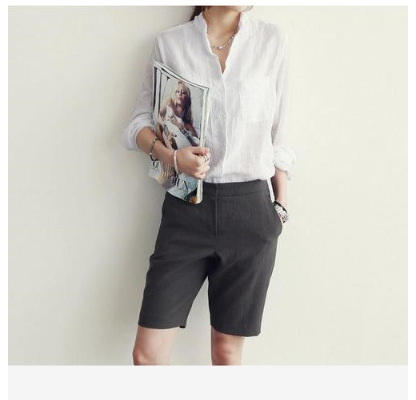 2022 년 여름 새로운 여성 면 리넨 셔츠 여성의 긴 소매 느슨한 얇은 태양 보호 의류