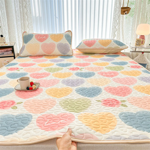 Cool silk latex bed hat three-piece mattress protector one-piece ice silk mat summer quilted bed sheet bedspread
