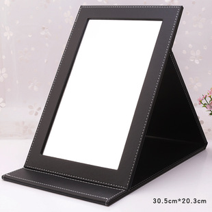 HD PU Leather Desktop Glasses Jewelry Store Simple Makeup Mirror Number Dressing Mirror Dressing and Fold Zhao Zhili