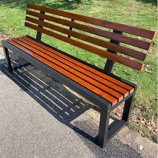 Park Chair Outdoor Bench Outdoor Anti-corrosion Solid Wood Bench Square Basketball Court Courtyard Leisure Plastic Wood Long Chair