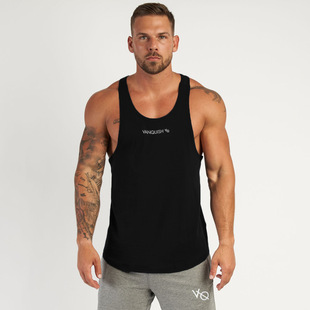 23S Summer Fitness I-shaped Vest Men's Outdoor Exercise Running Fitness Sleeveless Solid Color Vest for Men