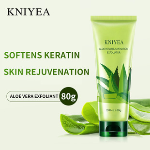 [Английская версия] Jinnia Aloe Vera Exfoliator 80 г Портативное нежное очищающее средство для студентов, мужчин и женщин