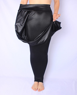 AliExpress black high waist leather pants chubby girl elastic plus size pants XXXL nine leggings wholesale