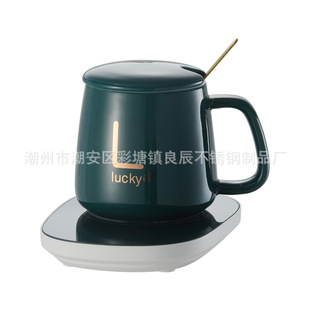 Factory direct warm cup 55 degree coffee milk heating mug constant temperature cup gift box activities with hand gift