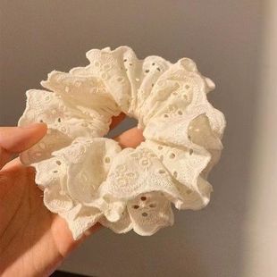 Hollow Lace Large Intestine Hair Ring Korean Style Hair Accessories Headwear Star 2024 Super Fairy Lace Girl's Hair Rope