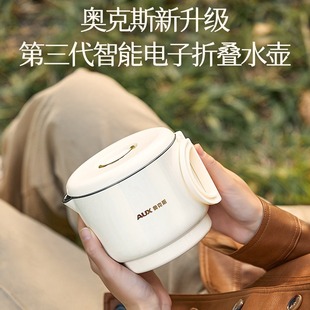 Oaks 110V Portable Kettle Stainless Steel Folding Kettle Boating Water Travel Electric Kettle Home Boating Water Cup