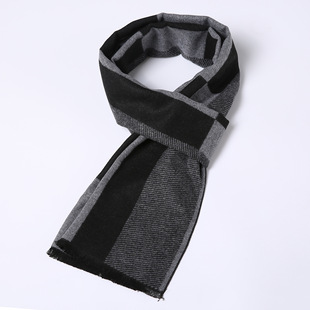 Husband Middle-aged Men's Scarf Korean Style High-end Young People Autumn and Winter Warm Old Women's Scarf Imitation Wool Men