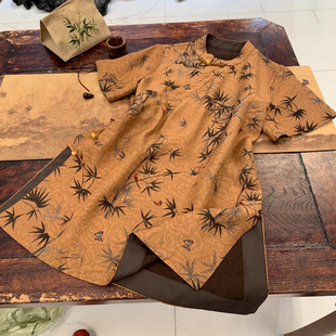 Shenzhen Nanyou 2025 Early Summer New Chinese dress Three-color Elegant Retro Improved Collar Cheongsam Dress