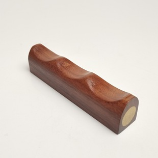 Multifunctional calligraphy pen mountain town ruler wooden pen holder inlaid copper red Guibao black Catalpa traditional Chinese painting paperweight brush holder wholesale
