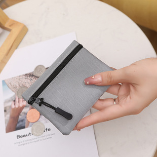 [Unisex] 2024 new ladies solid color Oxford mini coin purse cross-border waterproof certificate coin bag