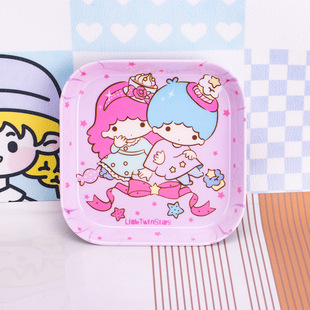 New Cartoon melamine Small Plate Imitation Ceramic Snack Cake Plate Sanrio Cute Kt Cat Snack Fruit