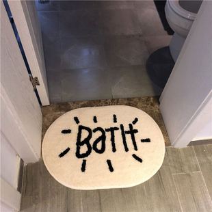 One-piece letter door mat bathroom absorbent thickened floor mat cashmere cartoon cute non-slip bedroom carpet