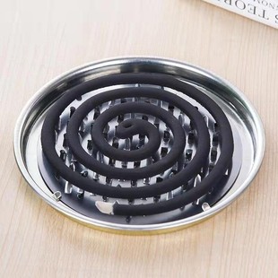 Stainless Steel Mosquito Incense Tray Household Fireproof Anti-scalding Mosquito Incense Box with Lid Safe Outdoor Creative Ash Mosquito Incense Stove