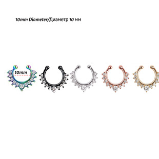 316L stainless steel 8mm/10mm welded ball zircon nose ring puncture jewelry wholesale