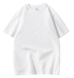 Summer heavyweight 230g solid color shoulder T-shirt loose men's advertising shirt T-shirt custom printable embroidery