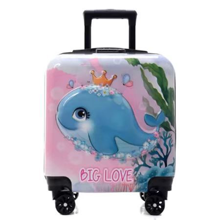 Children's luggage wholesale 18 inch universal wheel children's trolley case logo cute cartoon combination lock suitcase
