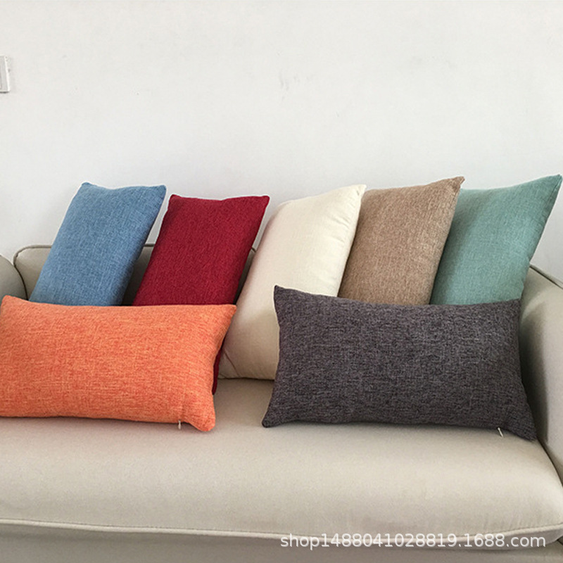 Aesthetic Decorative Solid Color Pillow Cushion Cover for Sofa, Backrest, Office Seat, Simple Bedroom Lumbar Pillow