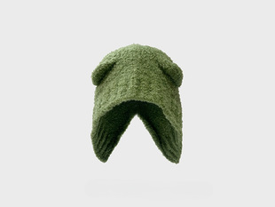 Korean ins Cute Teddy Hair Bear Ear Wool Hat Autumn and Winter Ear Protection Big Head Warm Knitted Hat Cold Hat